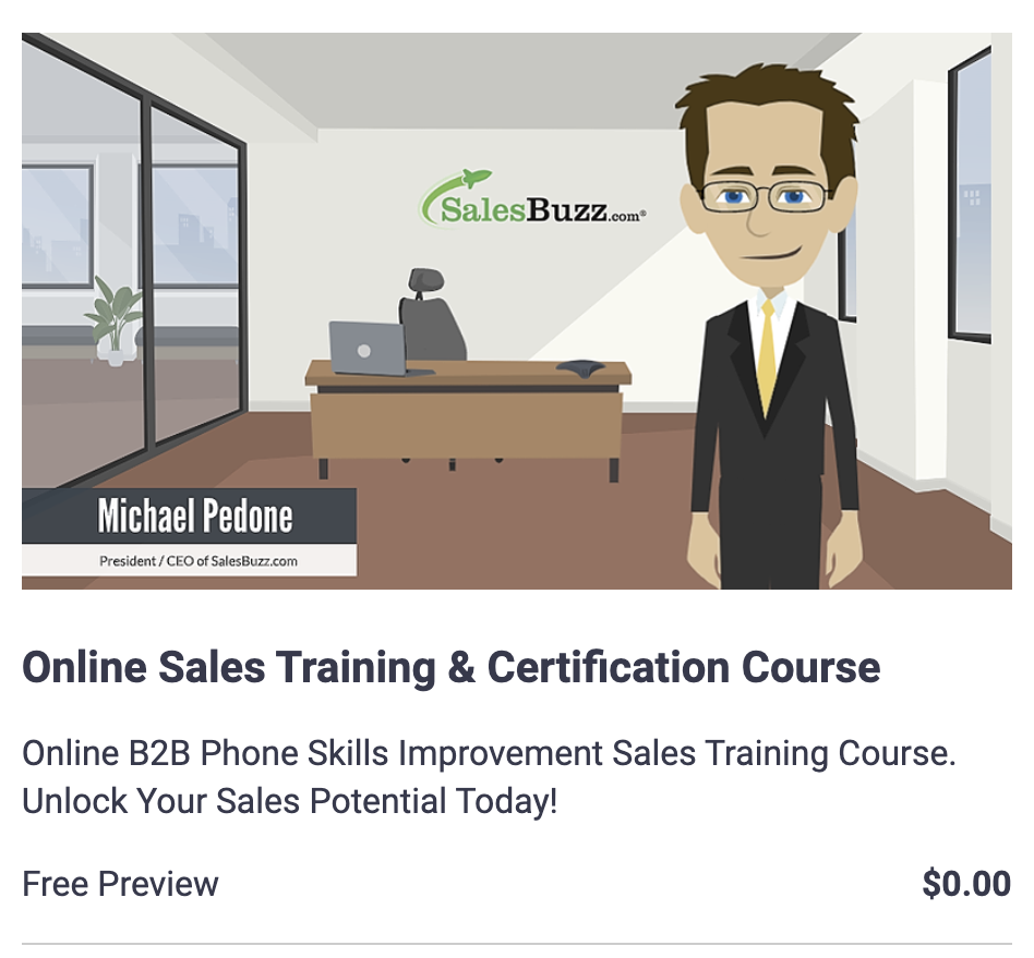 FREE SALES TRAINING COURSE ONLINE